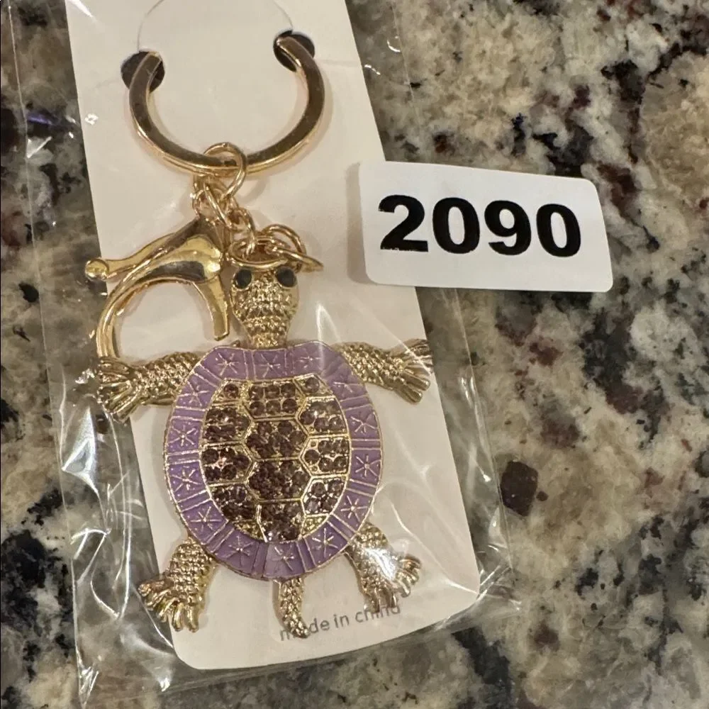2090 Rhinestone, Turtle Key‎ Ring & Bag Charm